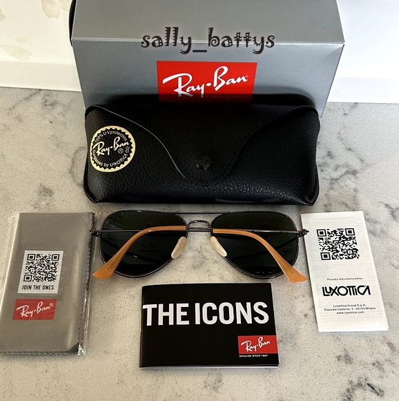 RayBan (Store Display) Aviator Reflective Purple Lenses RB3025 Mirror - Picture 8 of 17